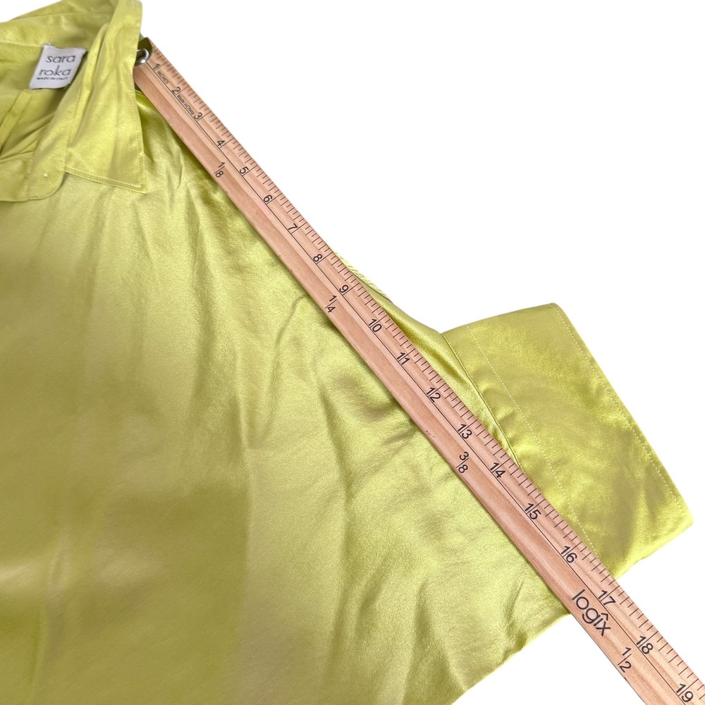 Lola Paredes Lime Green Satin Poncho Dress - Picture 13 of 16
